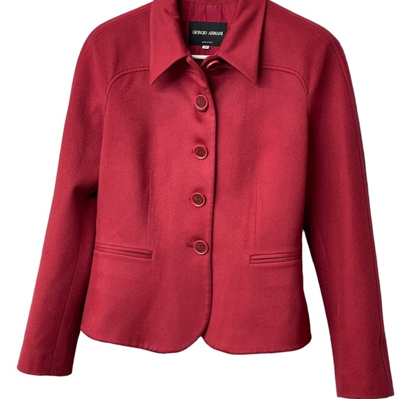 Giorgio Armani Jackets & Coats red blazer wool/ cashmere size EUR 38 (2) USA - Picture 8 of 16